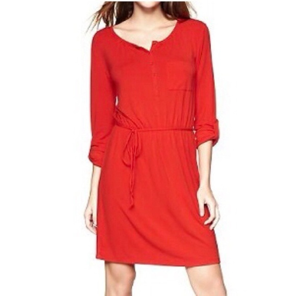 NEW GAP Orange Henley Dress
